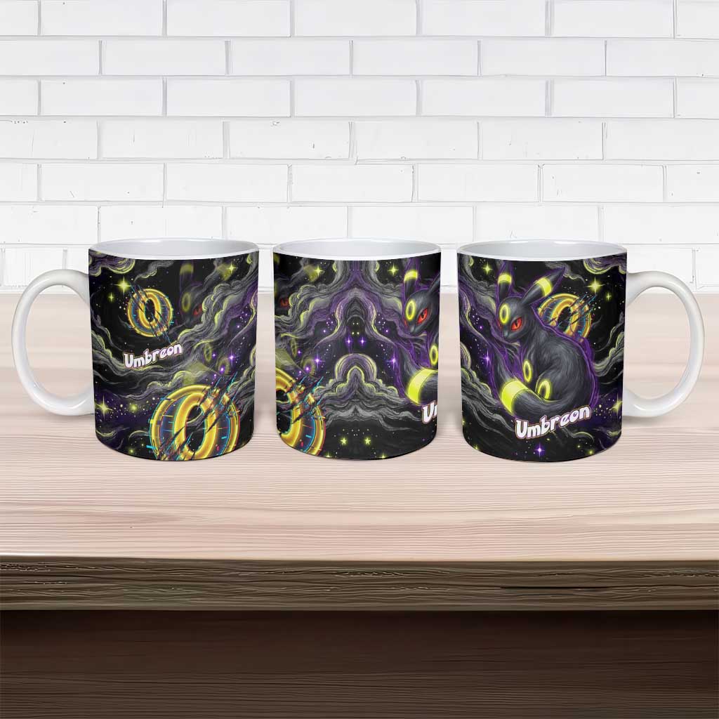Umbreon Ceramic Mug Cosmic Neon Galaxy Art