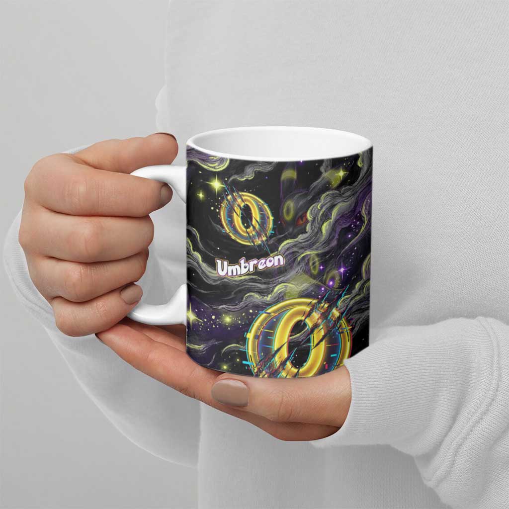 Umbreon Ceramic Mug Cosmic Neon Galaxy Art