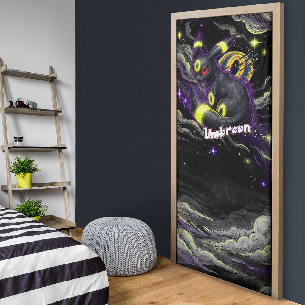 Umbreon Door Cover Cosmic Neon Galaxy Art