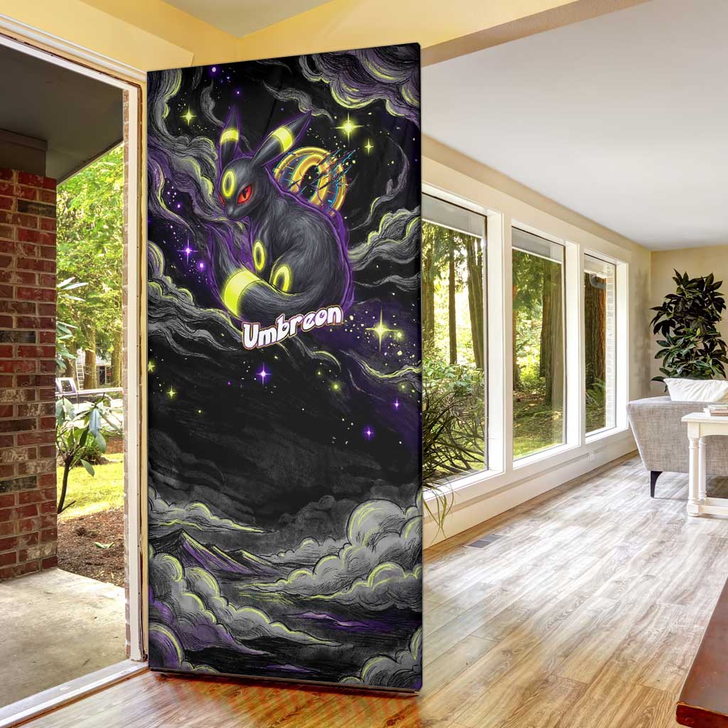 Umbreon Door Cover Cosmic Neon Galaxy Art