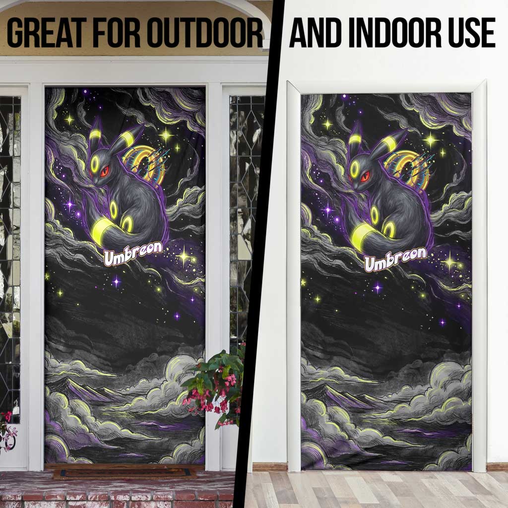 Umbreon Door Cover Cosmic Neon Galaxy Art