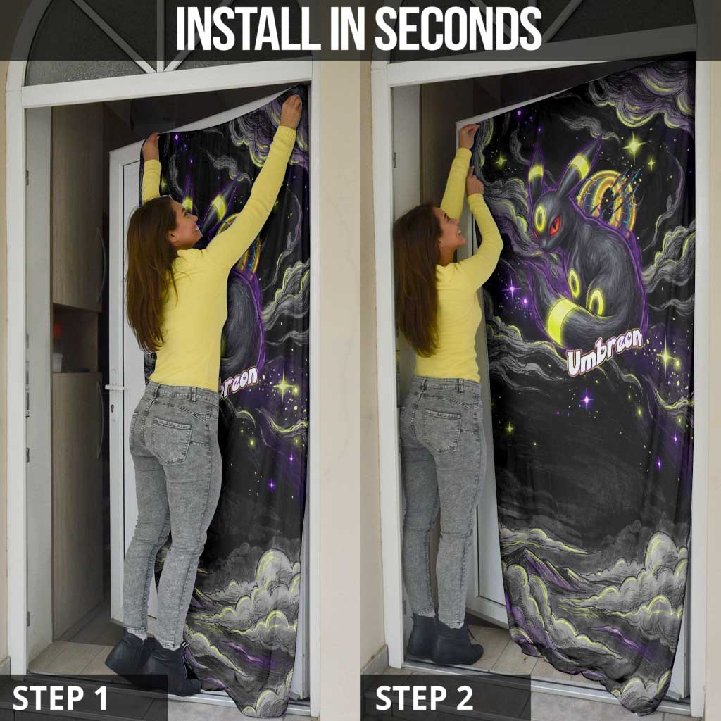 Umbreon Door Cover Cosmic Neon Galaxy Art