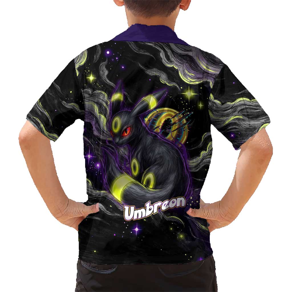 Umbreon Family Matching Puletasi and Hawaiian Shirt Cosmic Neon Galaxy Art