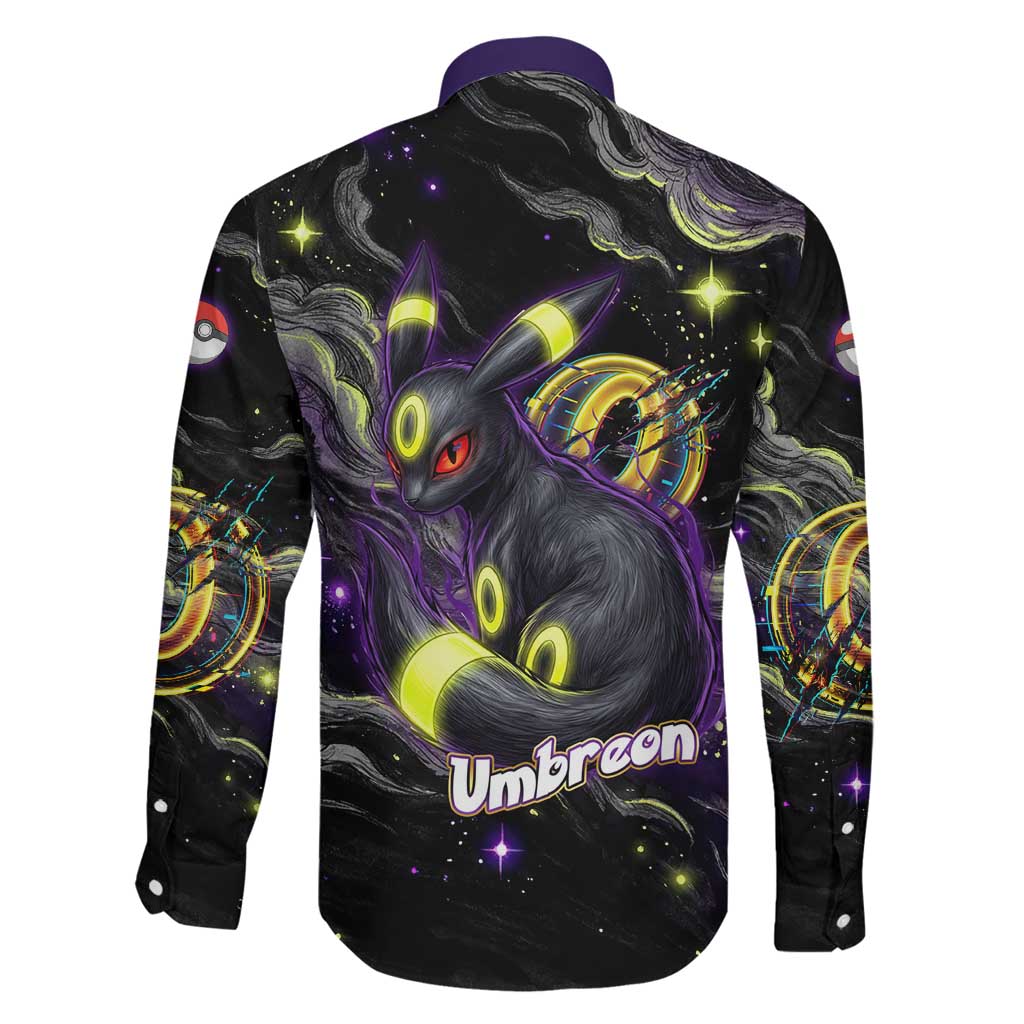 Umbreon Family Matching Puletasi and Hawaiian Shirt Cosmic Neon Galaxy Art