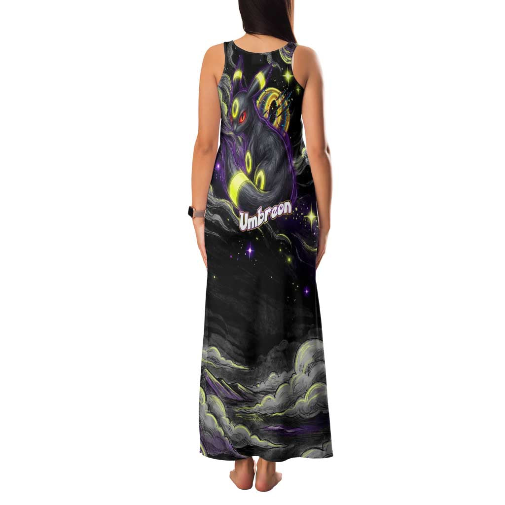 Umbreon Family Matching Tank Maxi Dress and Hawaiian Shirt Cosmic Neon Galaxy Art