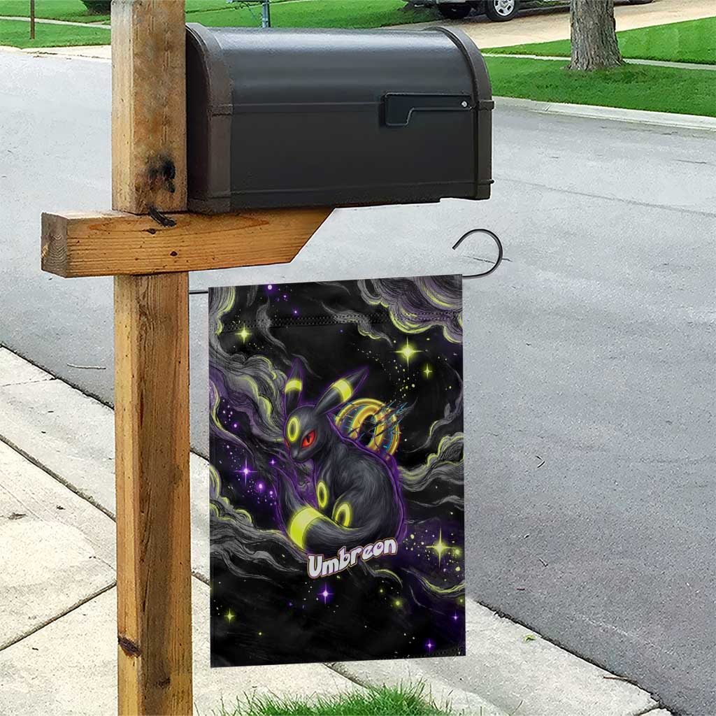 Umbreon Garden Flag Cosmic Neon Galaxy Art