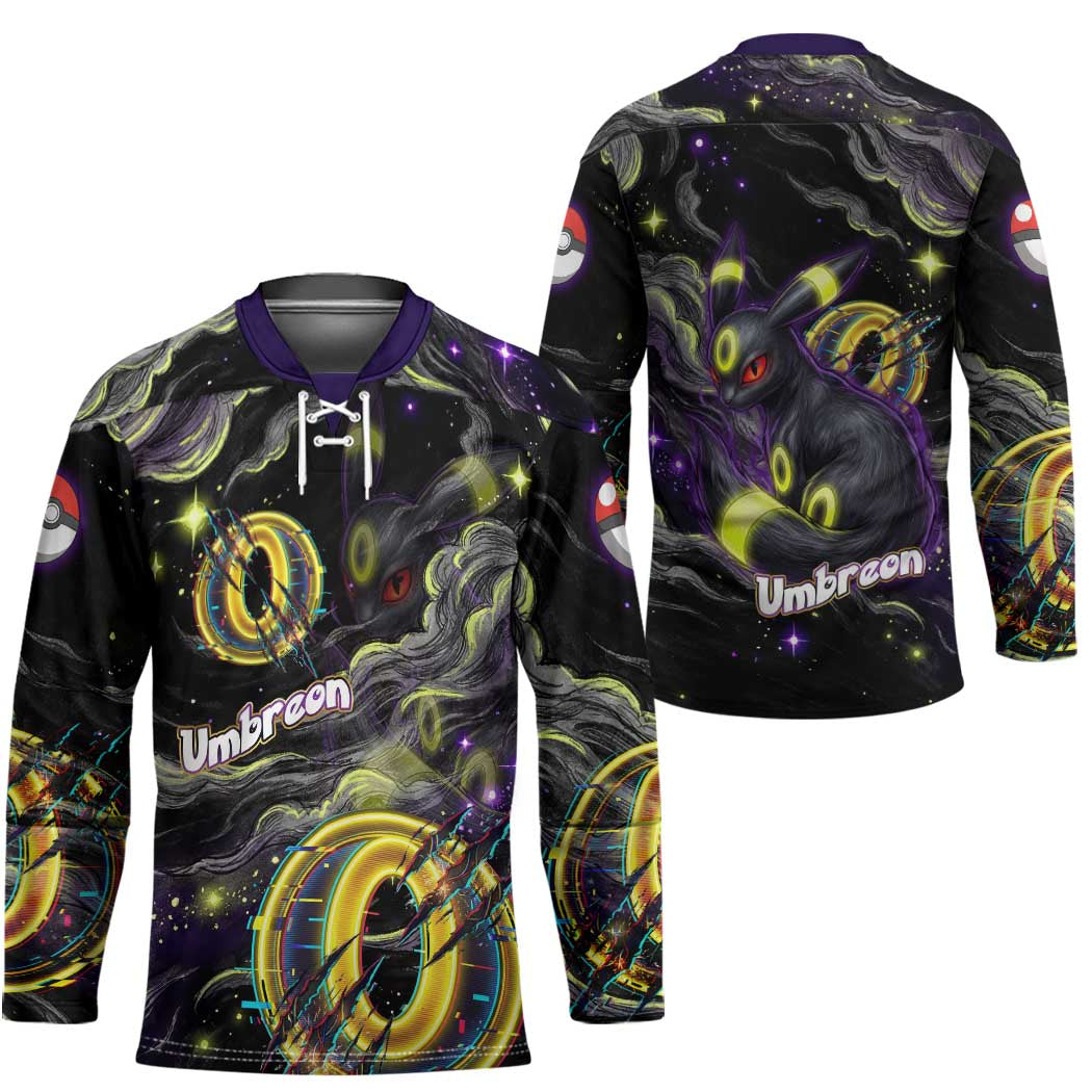 Umbreon Hockey Jersey Cosmic Neon Galaxy Art