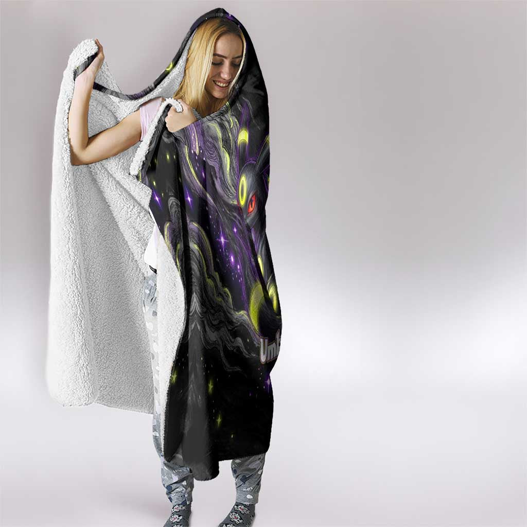 Umbreon Hooded Blanket Cosmic Neon Galaxy Art