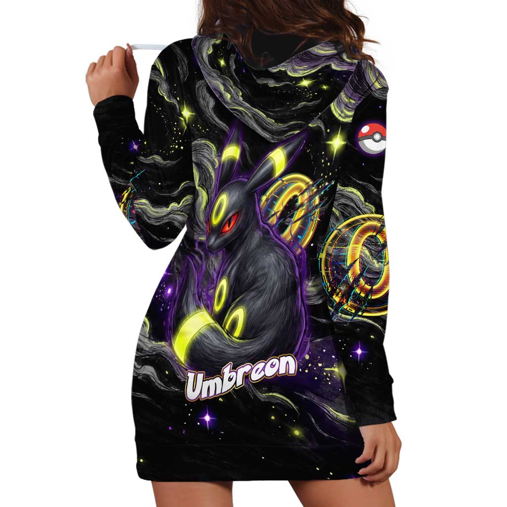 Umbreon Hoodie Dress Cosmic Neon Galaxy Art