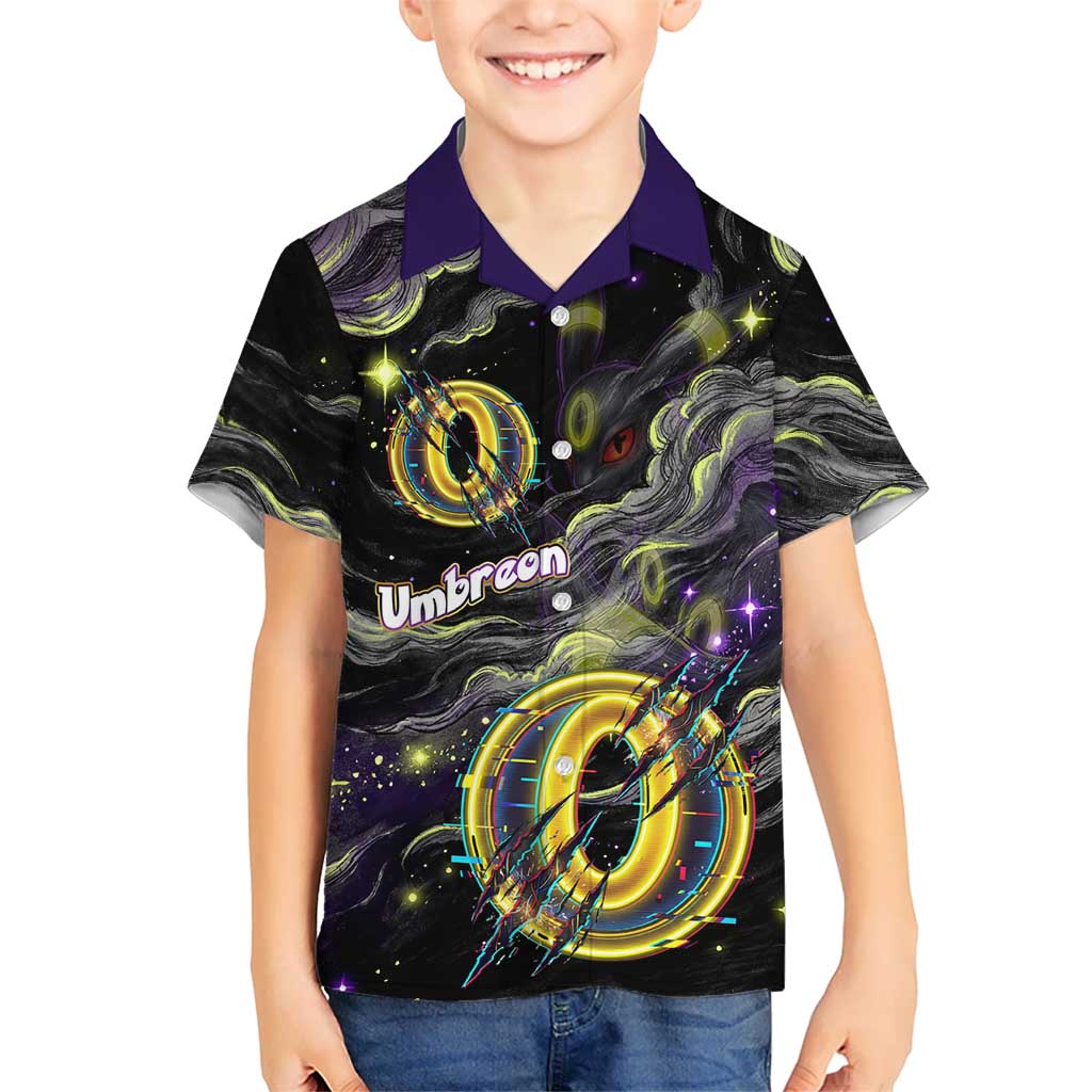 Umbreon Kid Hawaiian Shirt Cosmic Neon Galaxy Art