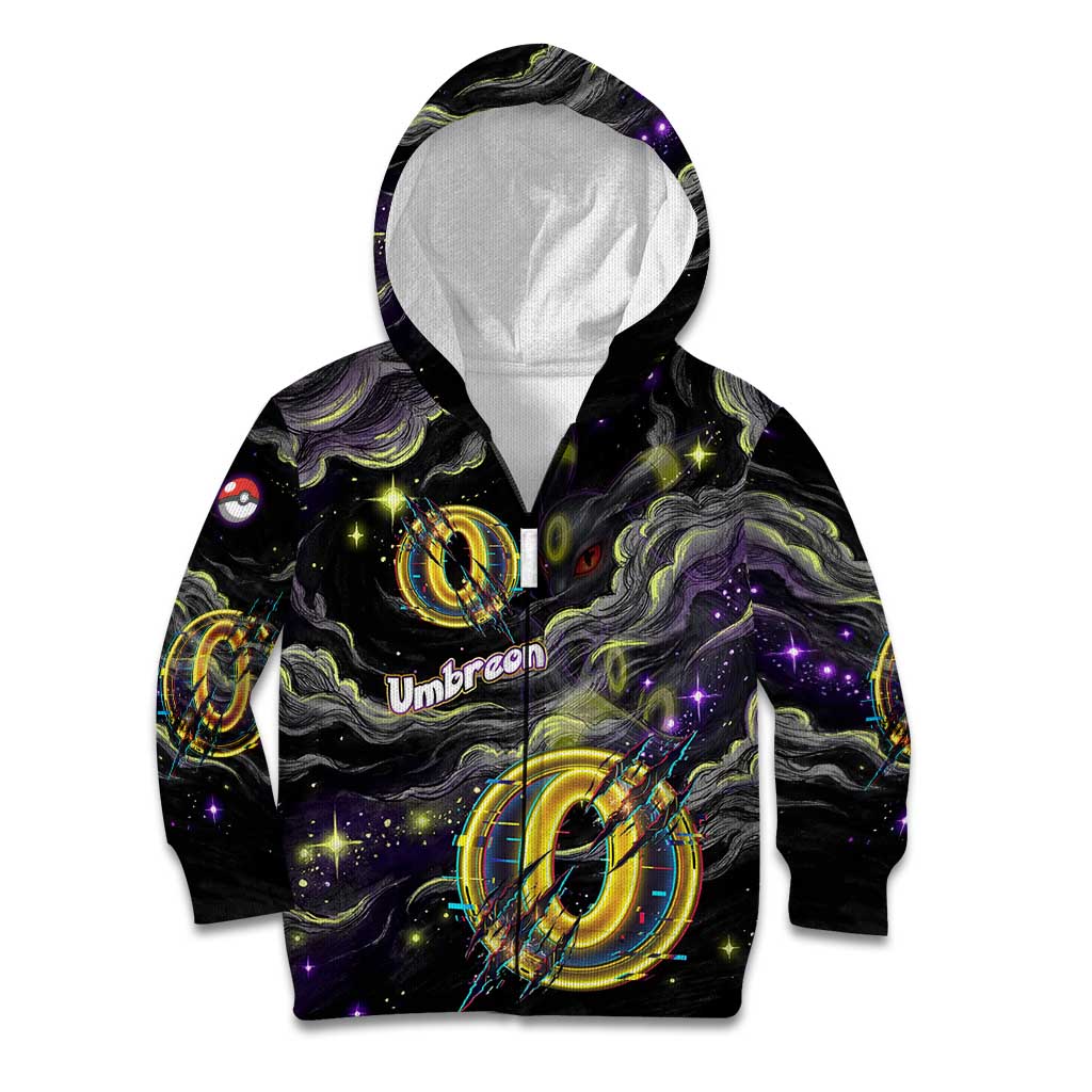 Umbreon Kid Hoodie Cosmic Neon Galaxy Art