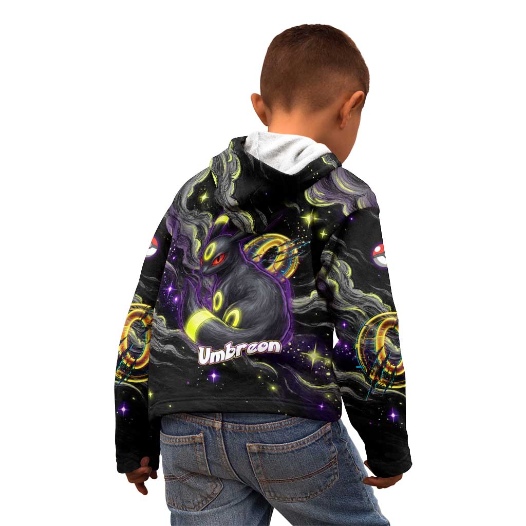 Umbreon Kid Hoodie Cosmic Neon Galaxy Art