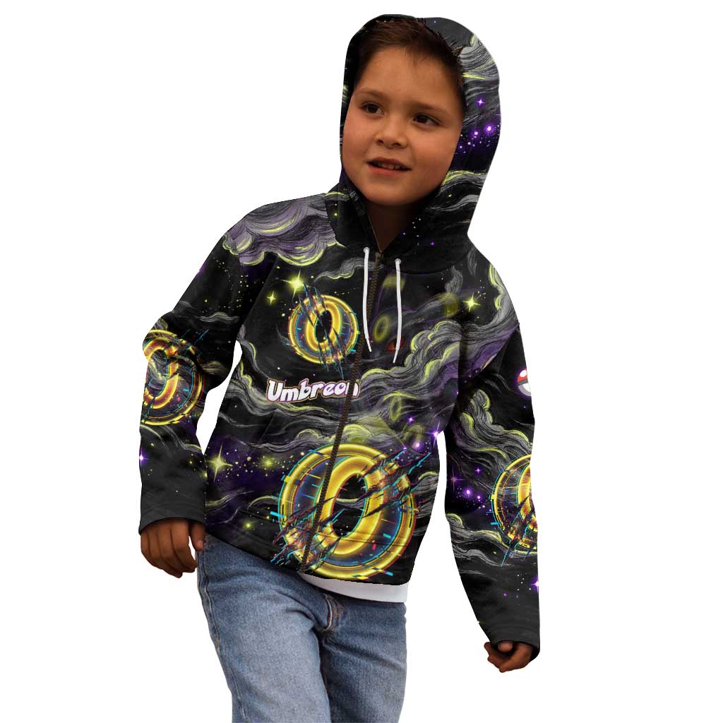 Umbreon Kid Hoodie Cosmic Neon Galaxy Art