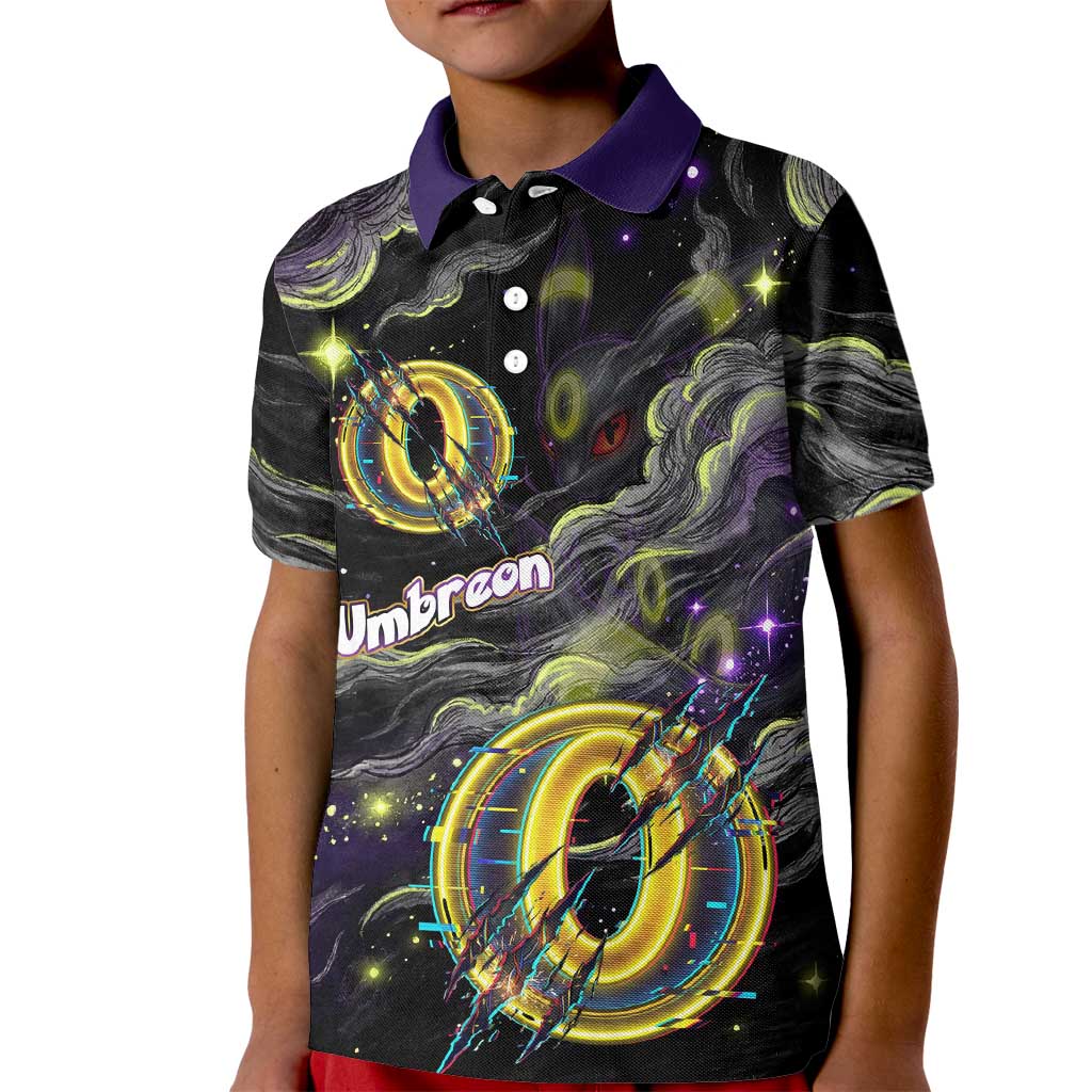 Umbreon Kid Polo Shirt Cosmic Neon Galaxy Art