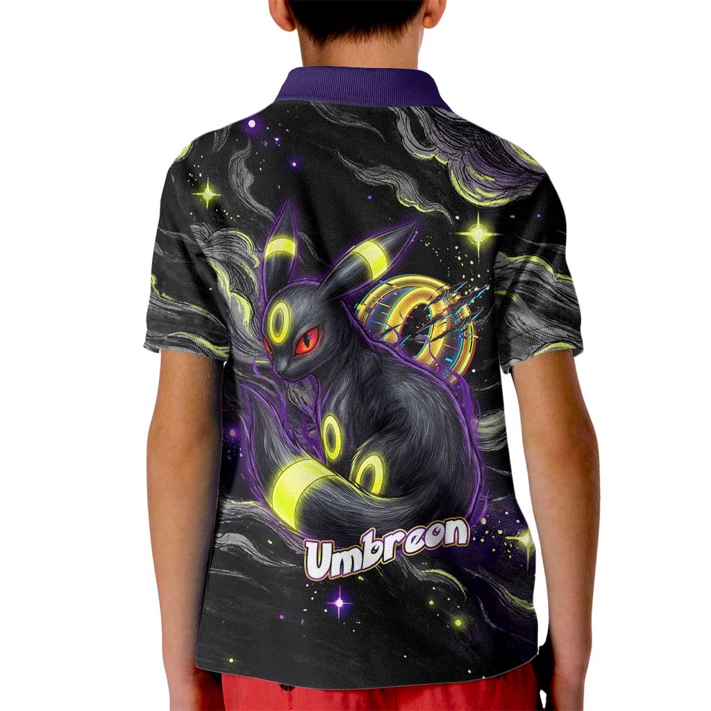 Umbreon Kid Polo Shirt Cosmic Neon Galaxy Art