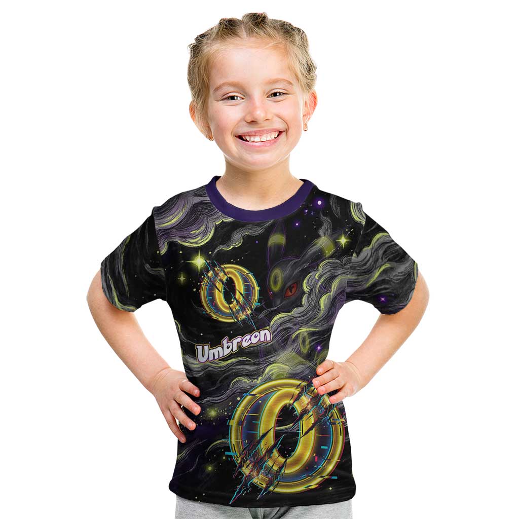 Umbreon Kid T Shirt Cosmic Neon Galaxy Art