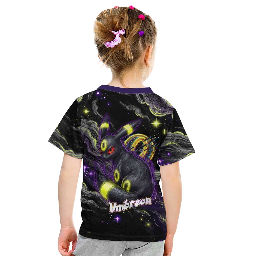 Umbreon Kid T Shirt Cosmic Neon Galaxy Art