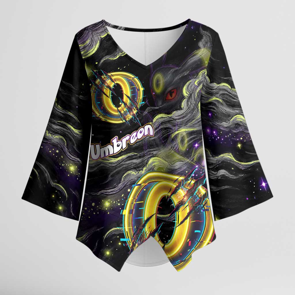 Umbreon Kimono Sleeve Blouse Cosmic Neon Galaxy Art