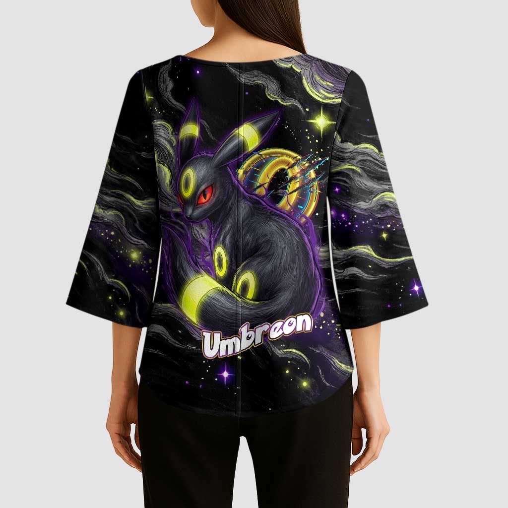 Umbreon Kimono Sleeve Blouse Cosmic Neon Galaxy Art