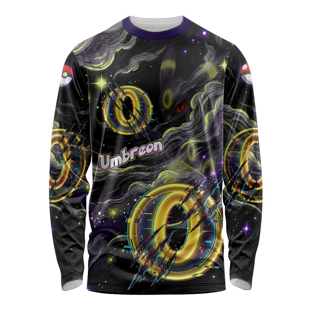 Umbreon Long Sleeve Shirt Cosmic Neon Galaxy Art