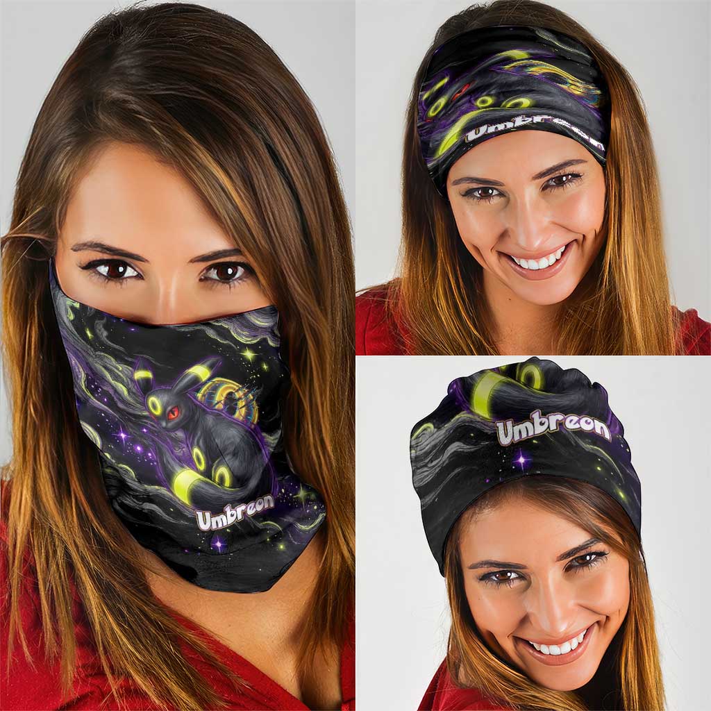 Umbreon Neck Gaiter Cosmic Neon Galaxy Art