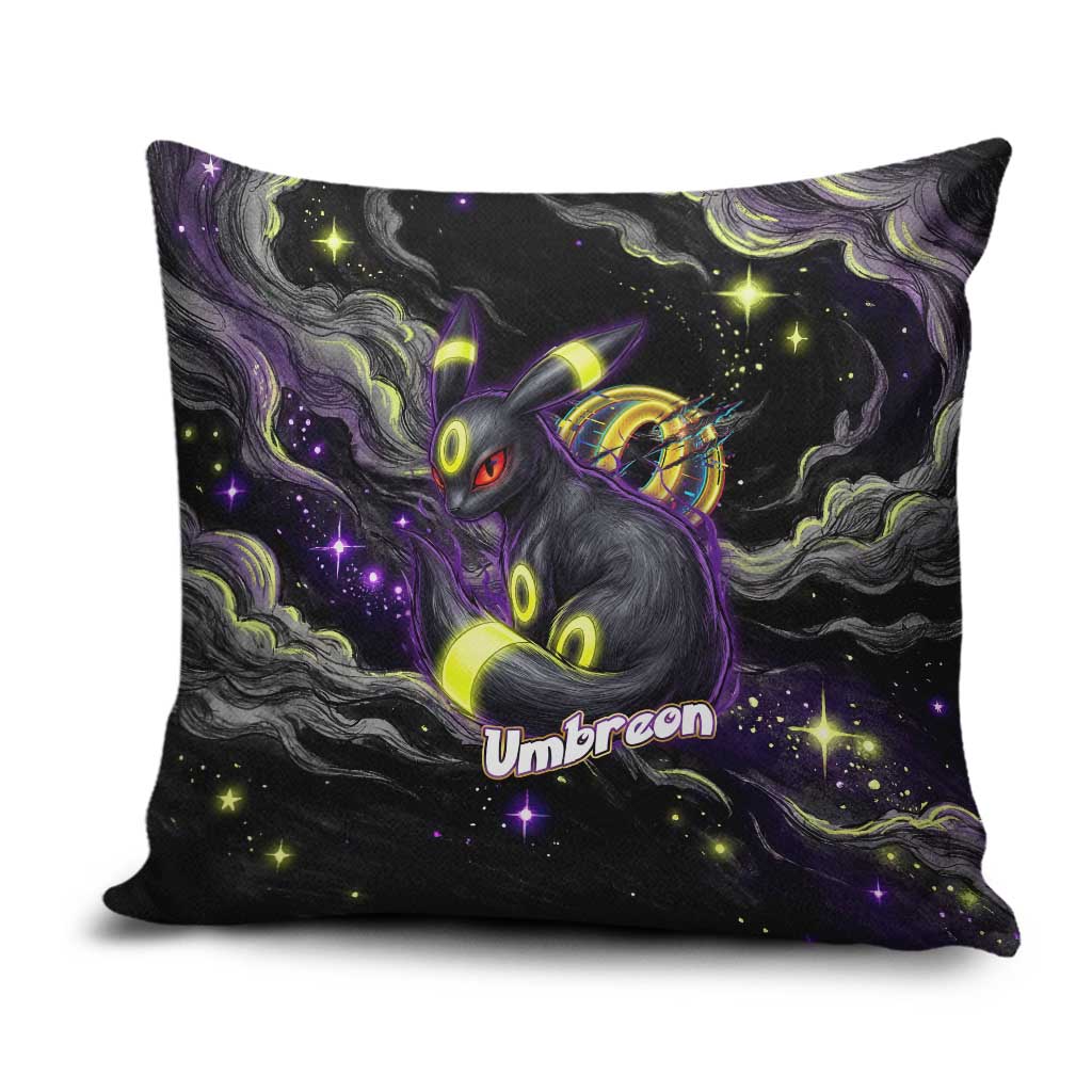 Umbreon Pillow Cover Cosmic Neon Galaxy Art