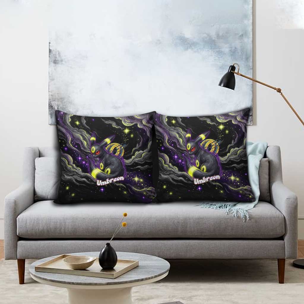 Umbreon Pillow Cover Cosmic Neon Galaxy Art