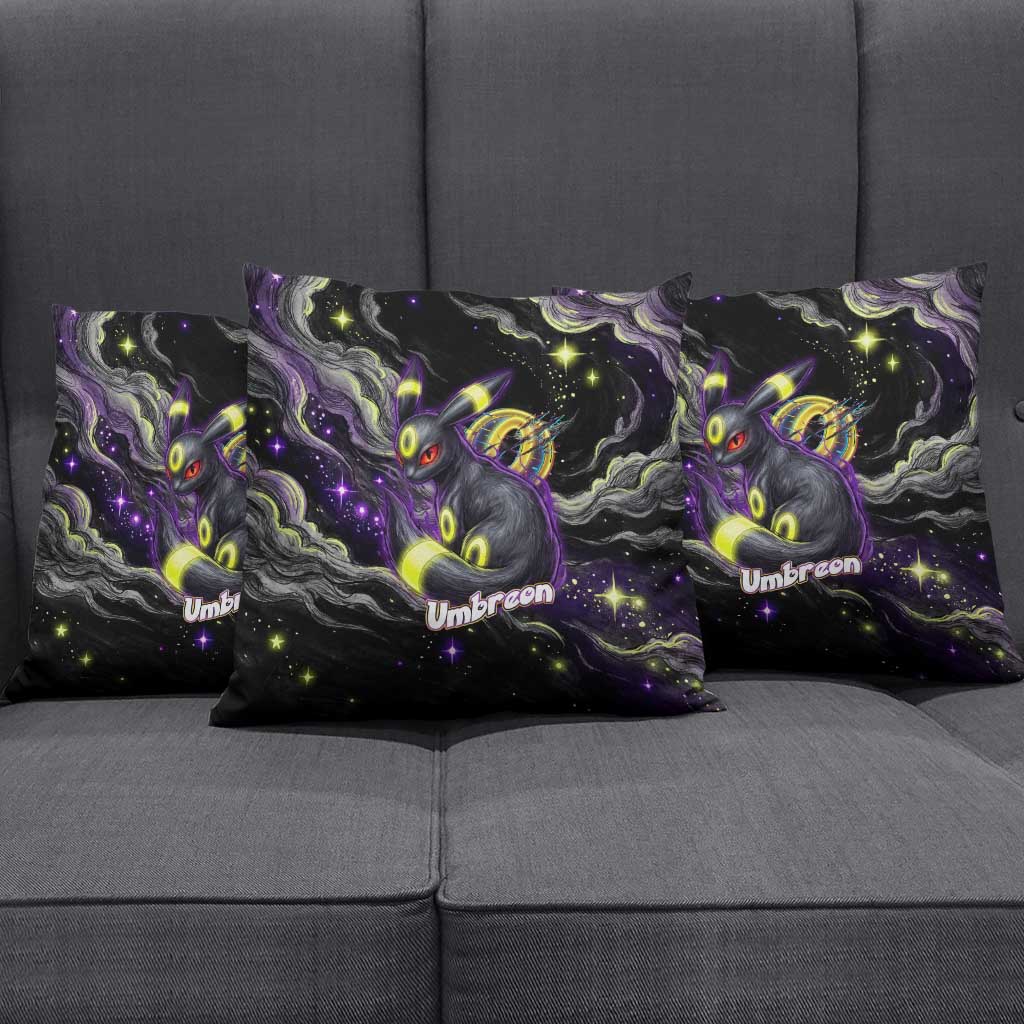 Umbreon Pillow Cover Cosmic Neon Galaxy Art
