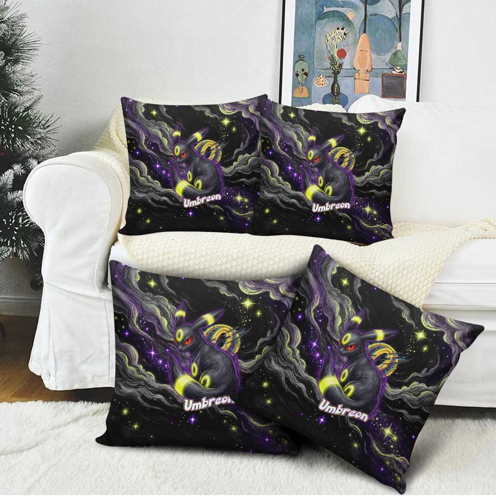 Umbreon Pillow Cover Cosmic Neon Galaxy Art