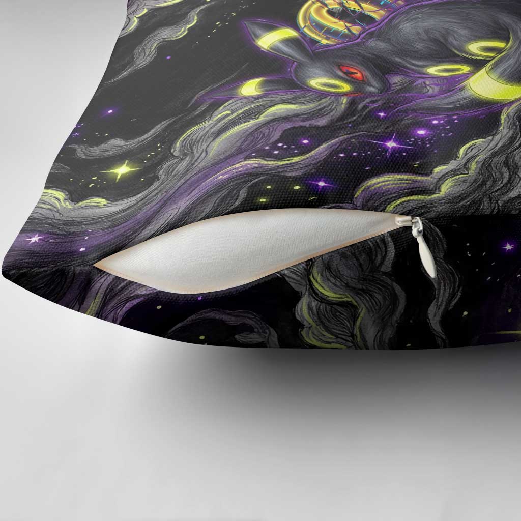 Umbreon Pillow Cover Cosmic Neon Galaxy Art