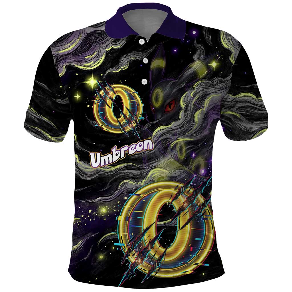 Umbreon Polo Shirt Cosmic Neon Galaxy Art