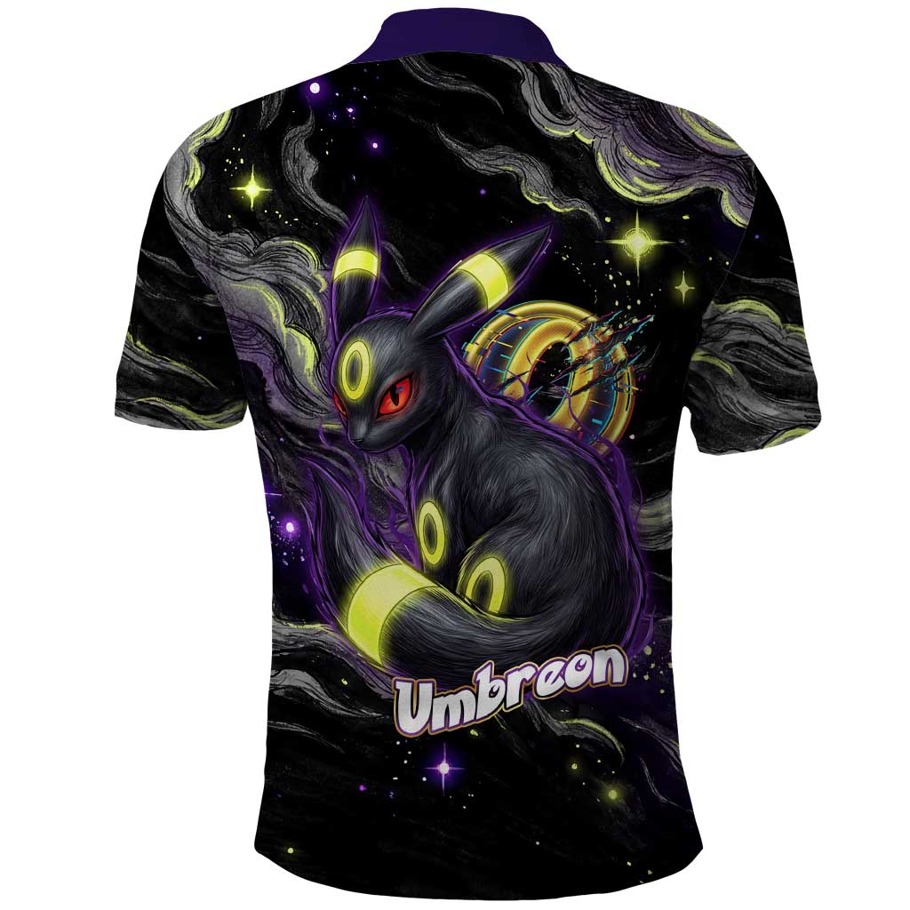 Umbreon Polo Shirt Cosmic Neon Galaxy Art