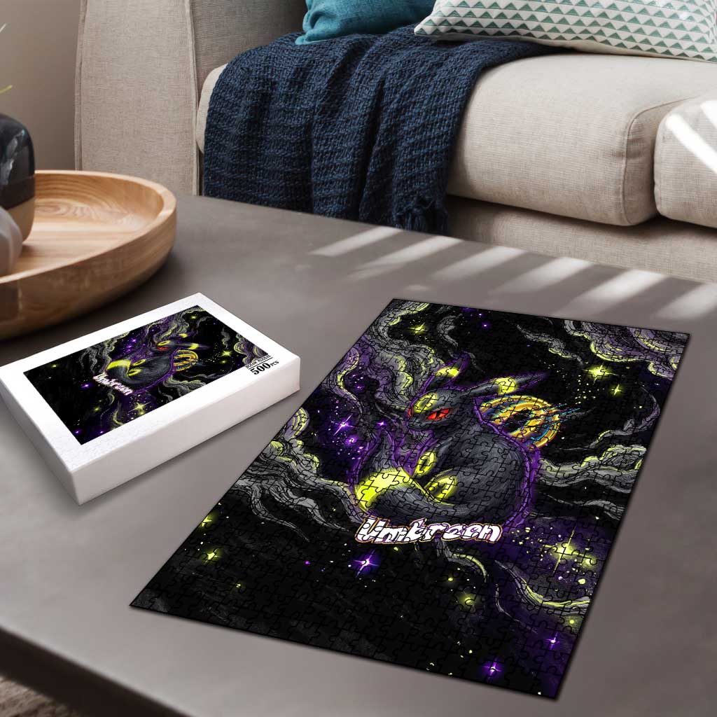 Umbreon Puzzle Cosmic Neon Galaxy Art