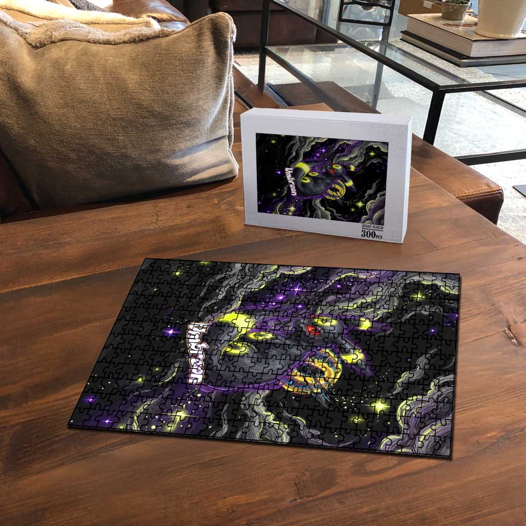 Umbreon Puzzle Cosmic Neon Galaxy Art