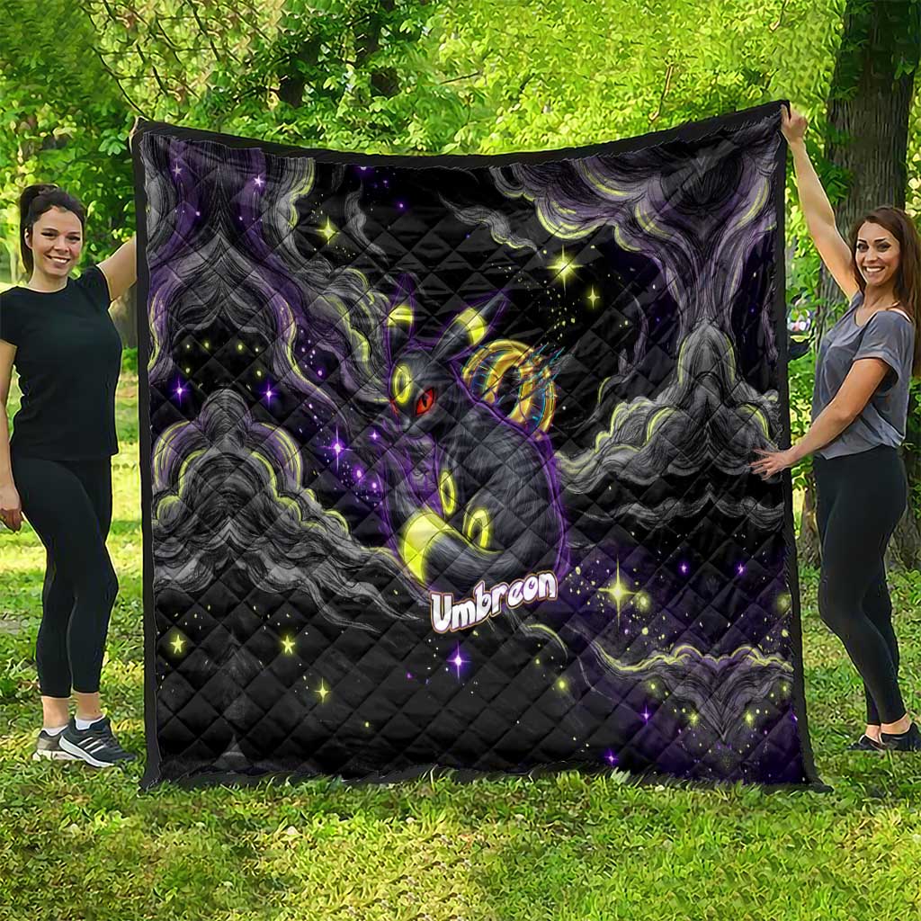 Umbreon Quilt Cosmic Neon Galaxy Art