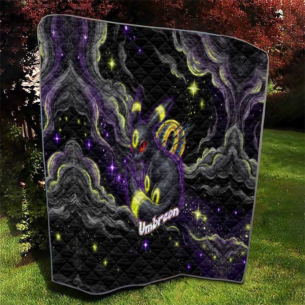 Umbreon Quilt Cosmic Neon Galaxy Art
