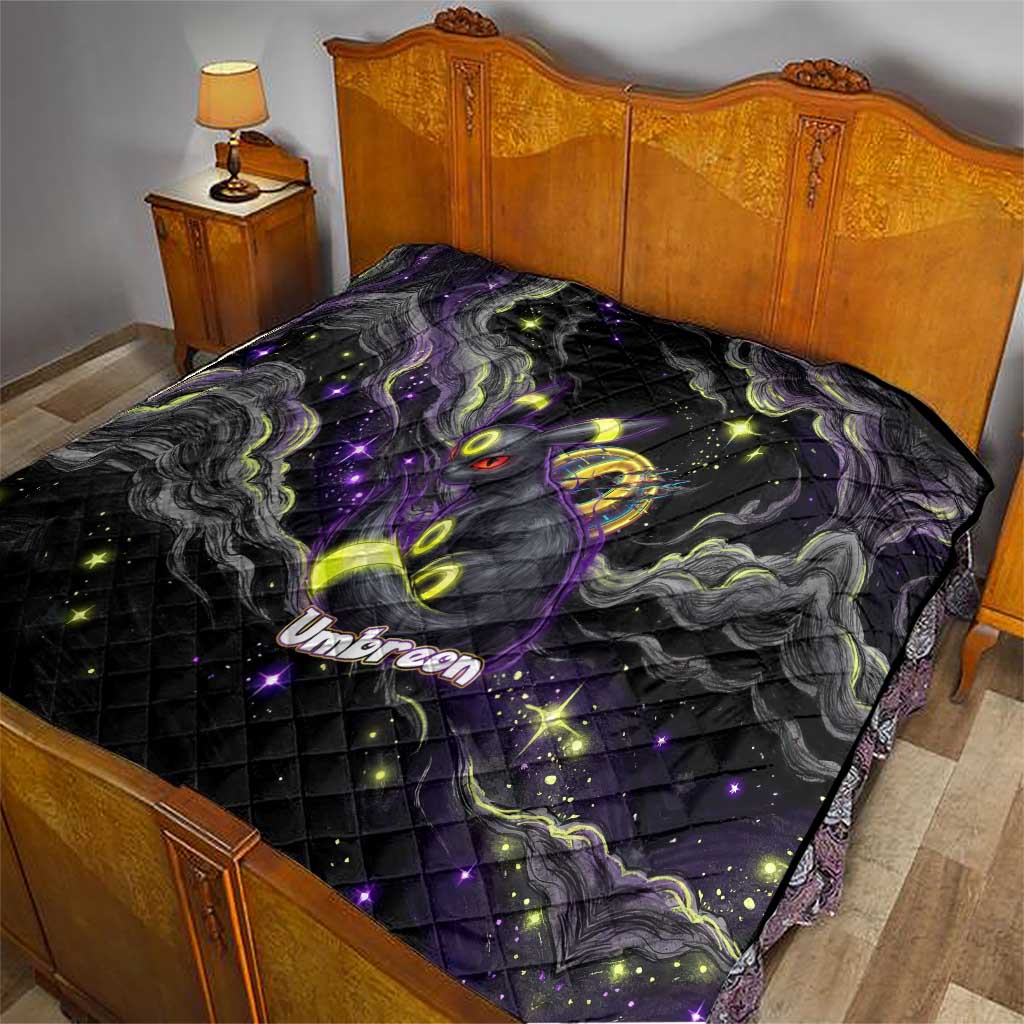 Umbreon Quilt Cosmic Neon Galaxy Art