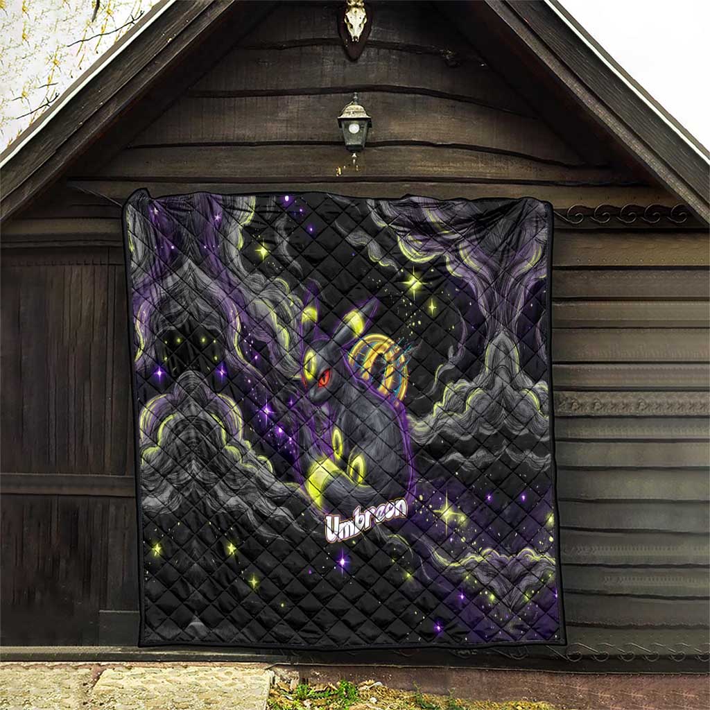 Umbreon Quilt Cosmic Neon Galaxy Art