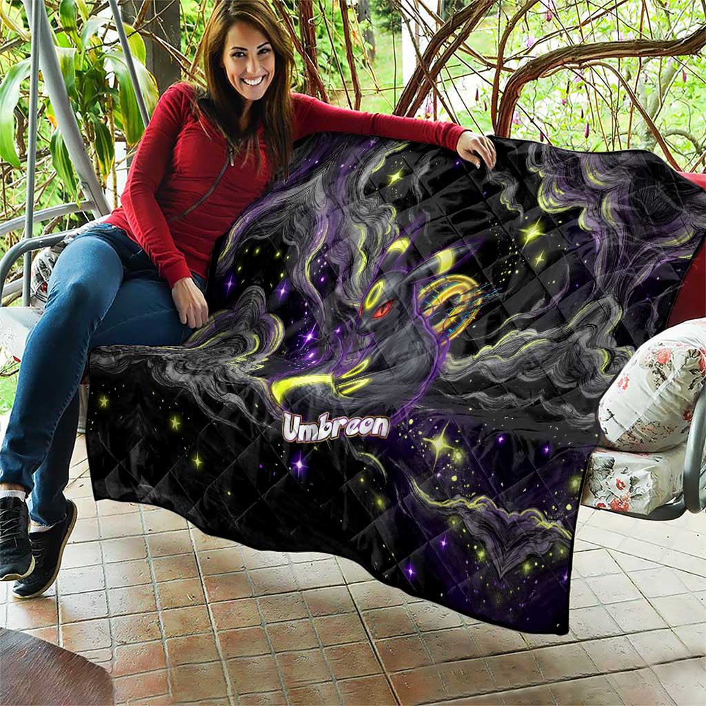 Umbreon Quilt Cosmic Neon Galaxy Art