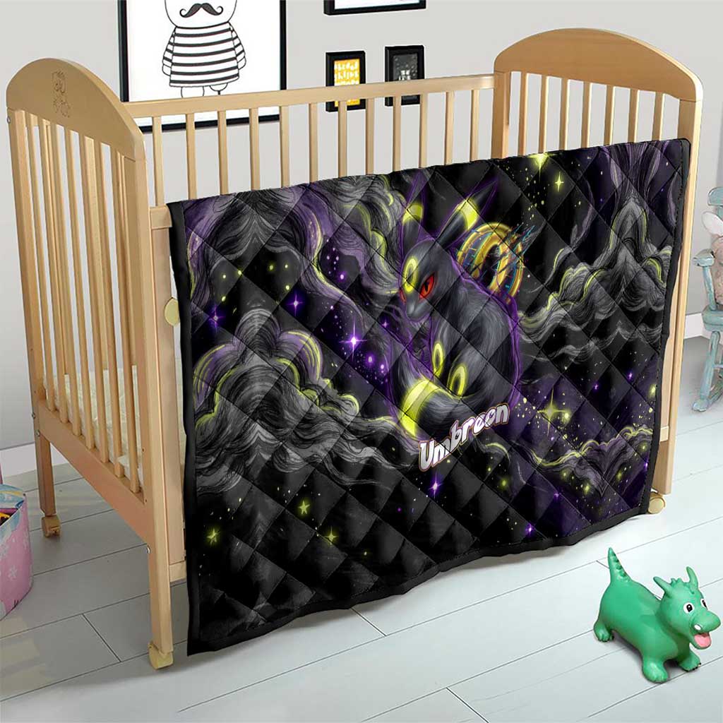 Umbreon Quilt Cosmic Neon Galaxy Art