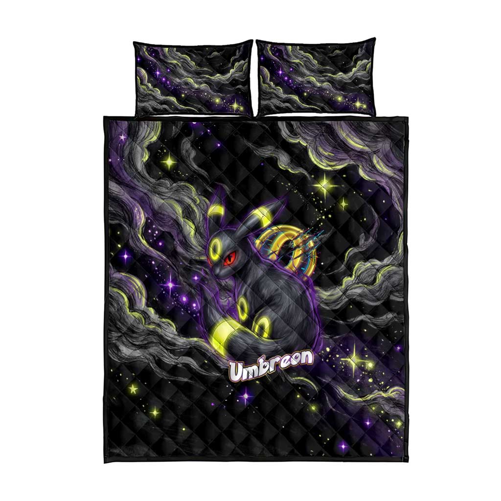Umbreon Quilt Bed Set Cosmic Neon Galaxy Art