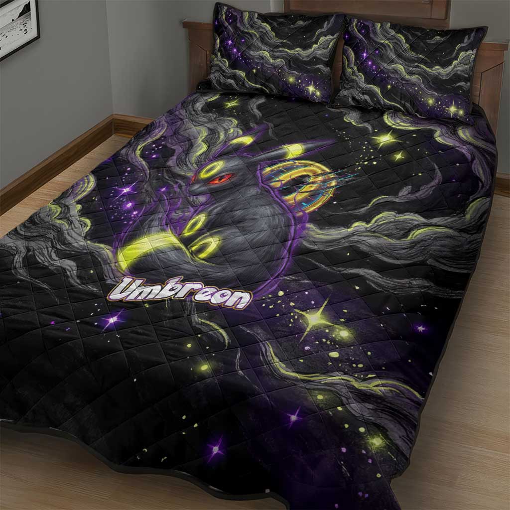 Umbreon Quilt Bed Set Cosmic Neon Galaxy Art