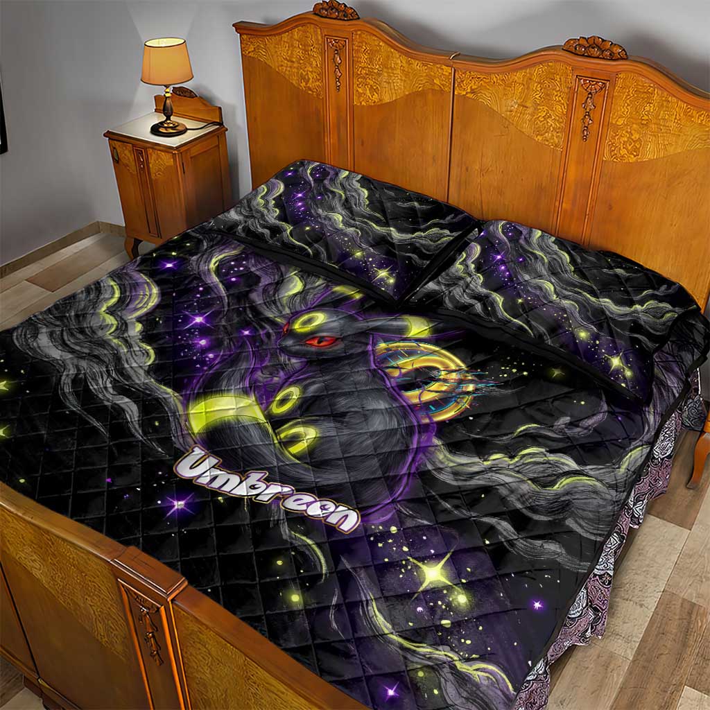 Umbreon Quilt Bed Set Cosmic Neon Galaxy Art