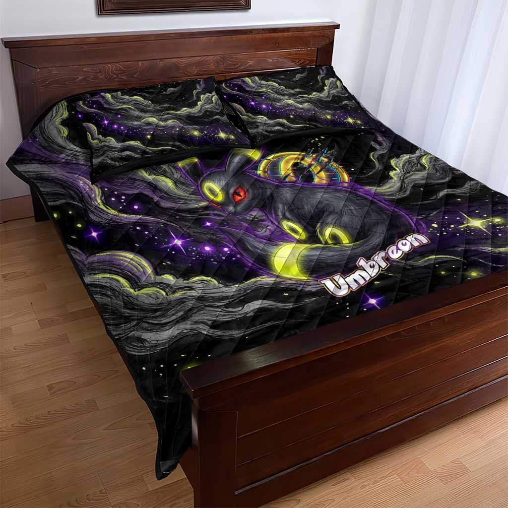 Umbreon Quilt Bed Set Cosmic Neon Galaxy Art