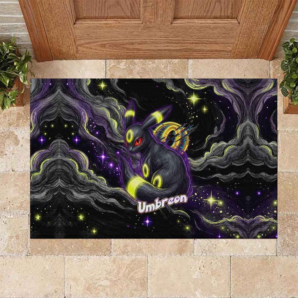 Umbreon Rubber Doormat Cosmic Neon Galaxy Art