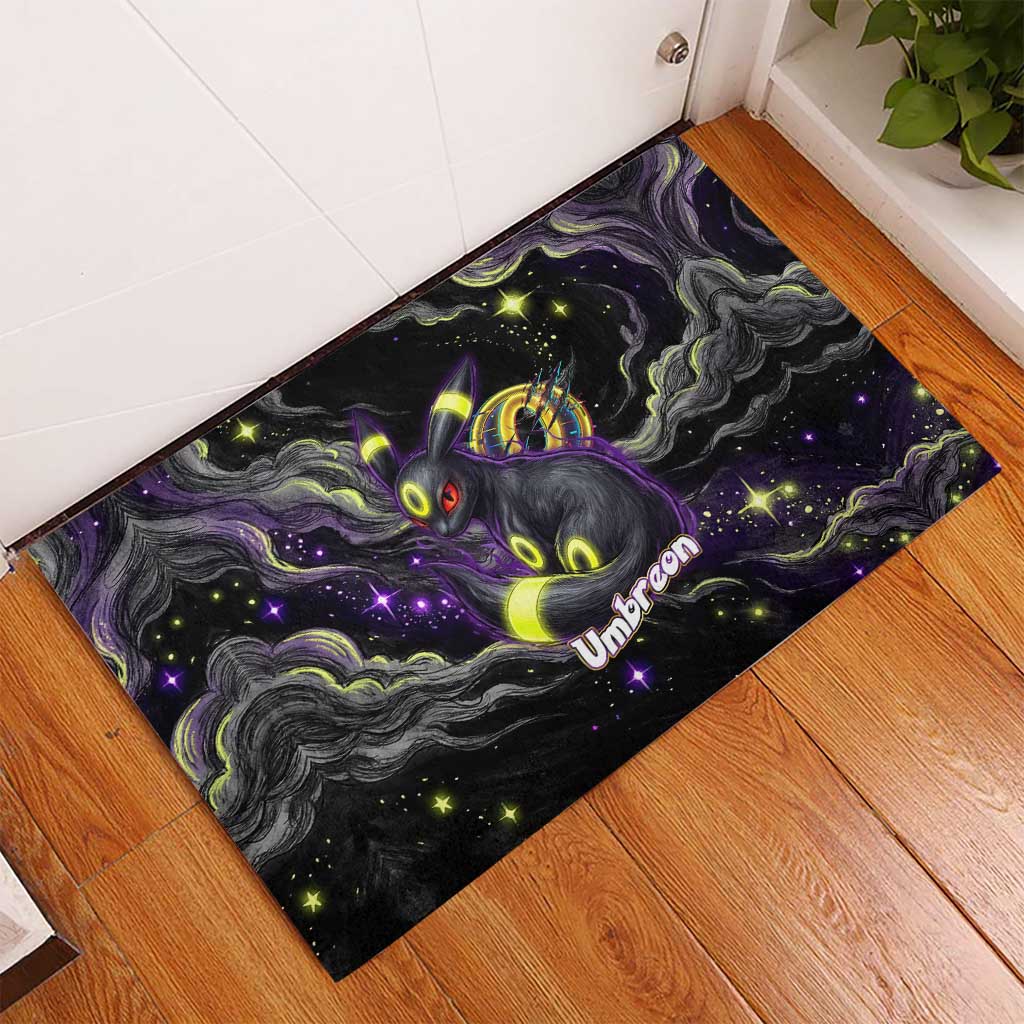 Umbreon Rubber Doormat Cosmic Neon Galaxy Art