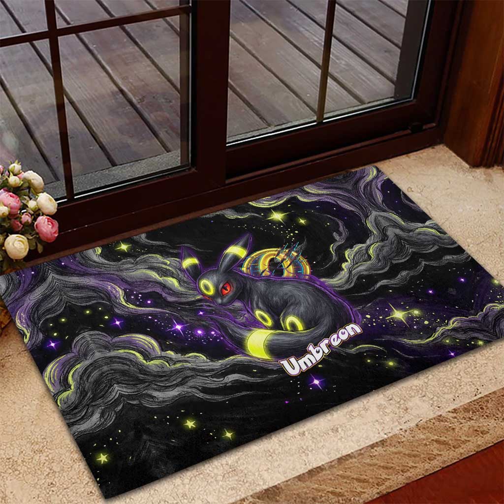 Umbreon Rubber Doormat Cosmic Neon Galaxy Art