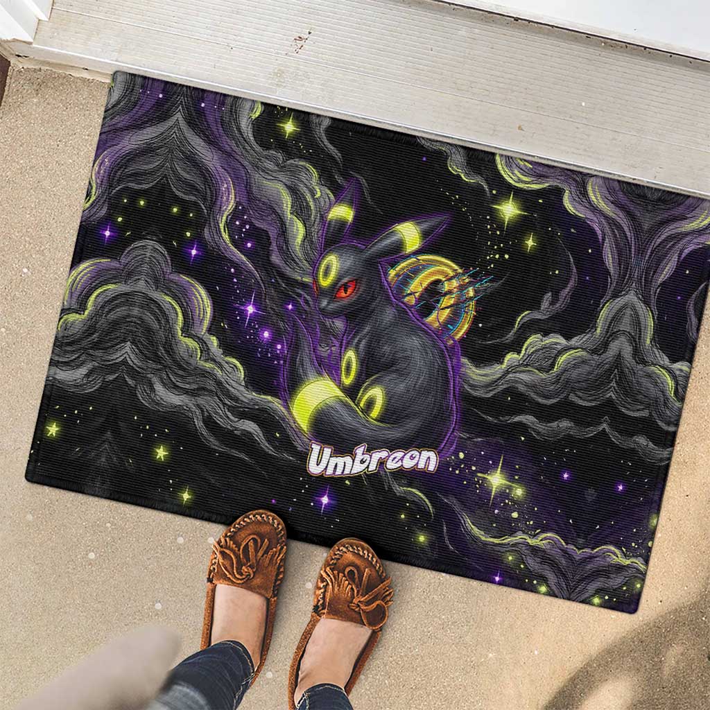 Umbreon Rubber Doormat Cosmic Neon Galaxy Art