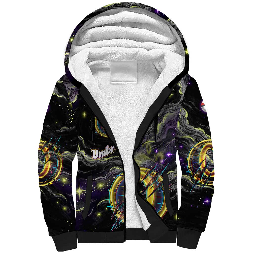 Umbreon Sherpa Hoodie Cosmic Neon Galaxy Art