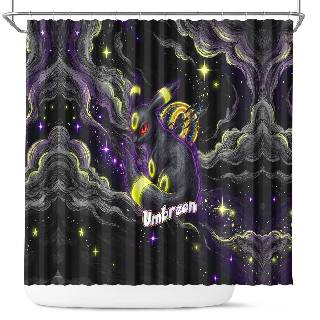 Umbreon Shower Curtain Cosmic Neon Galaxy Art